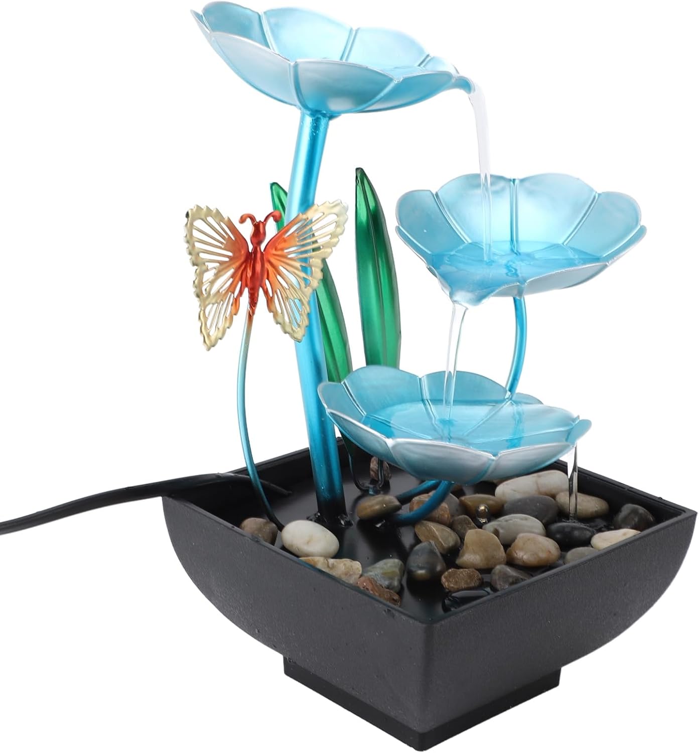 Tabletop Fountain with LED Light and USB Power