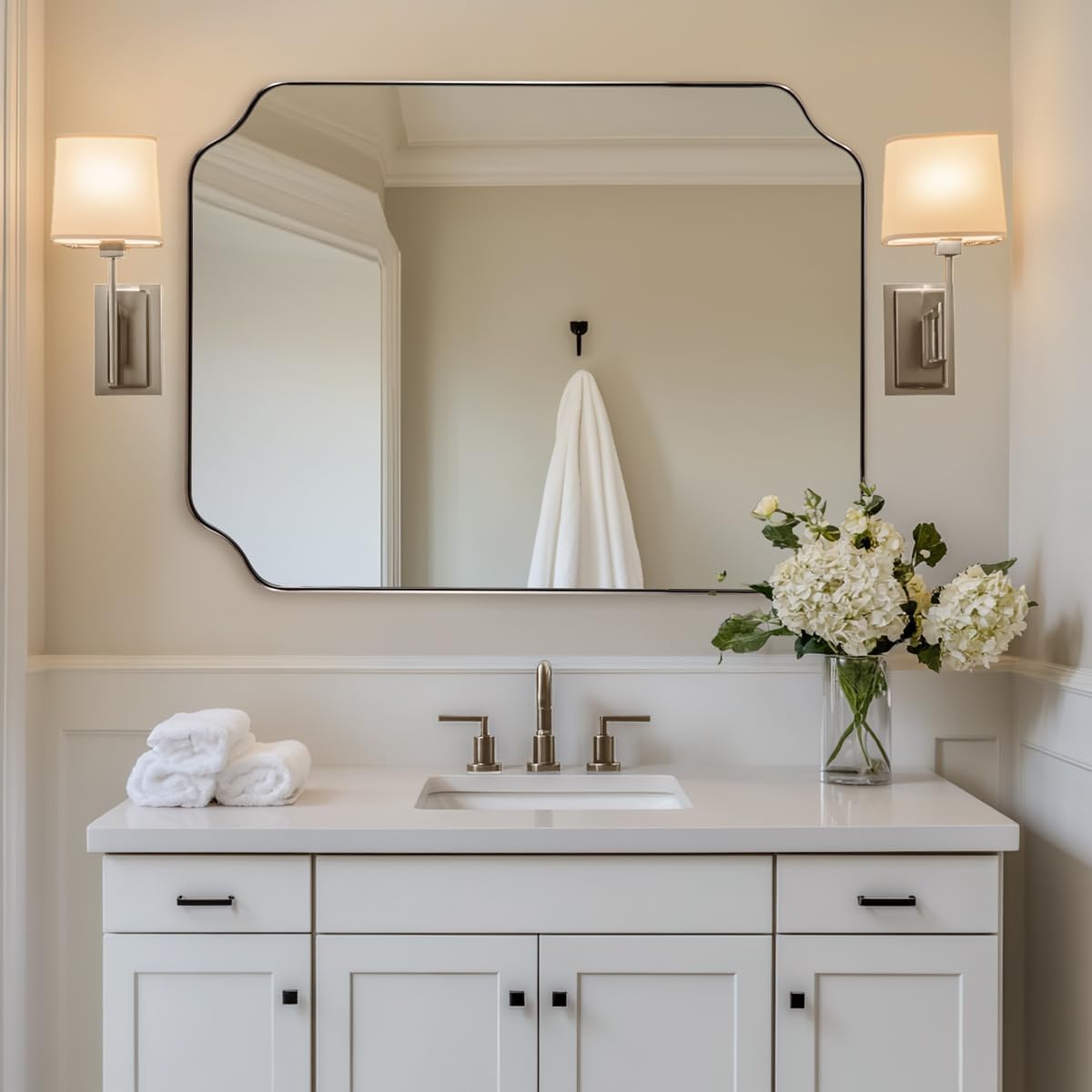Andy Star 30x40 Inch Brushed Nickel Mirror
