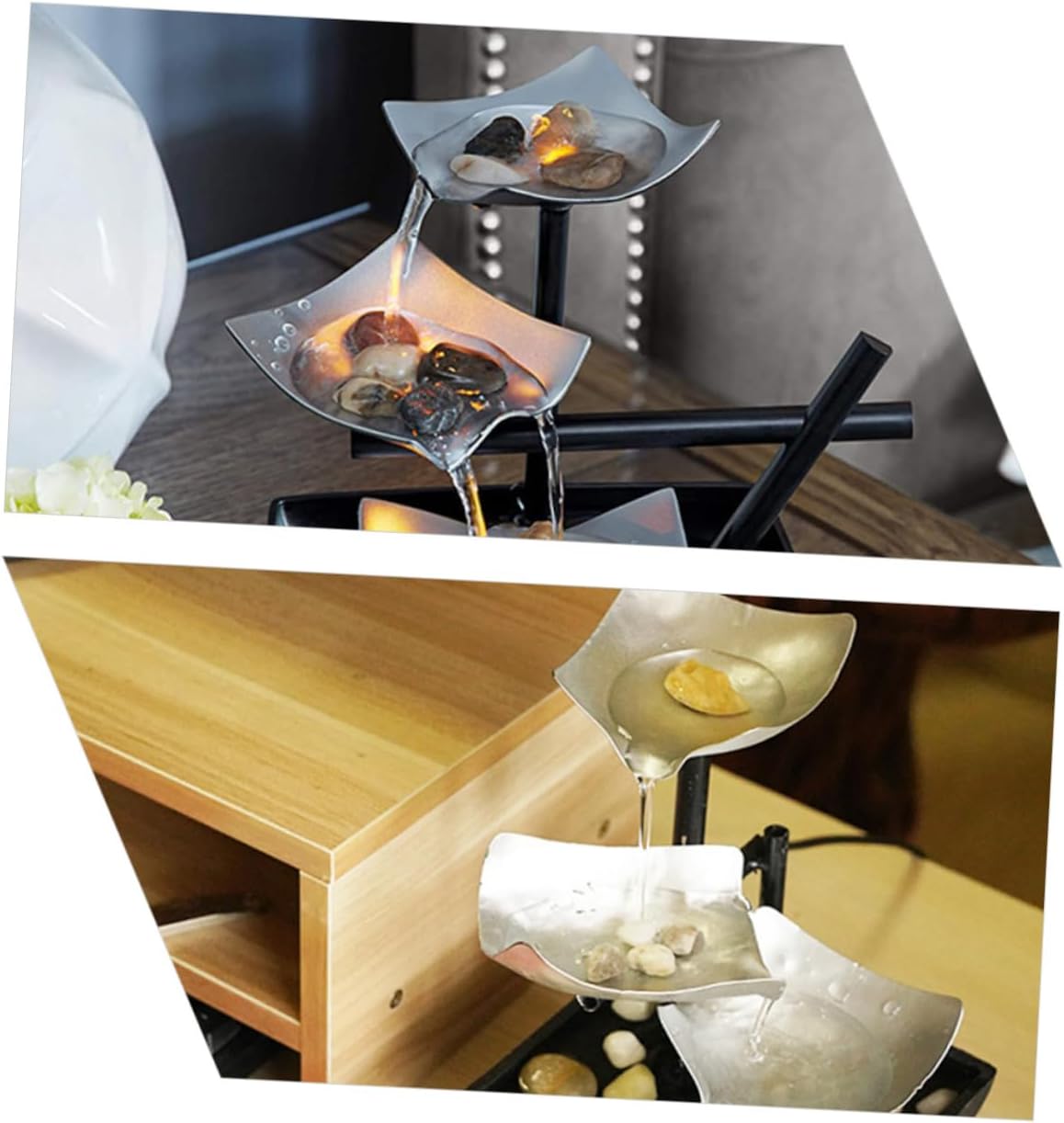 Zerodeko Tabletop Running Water Fountain Office Decor