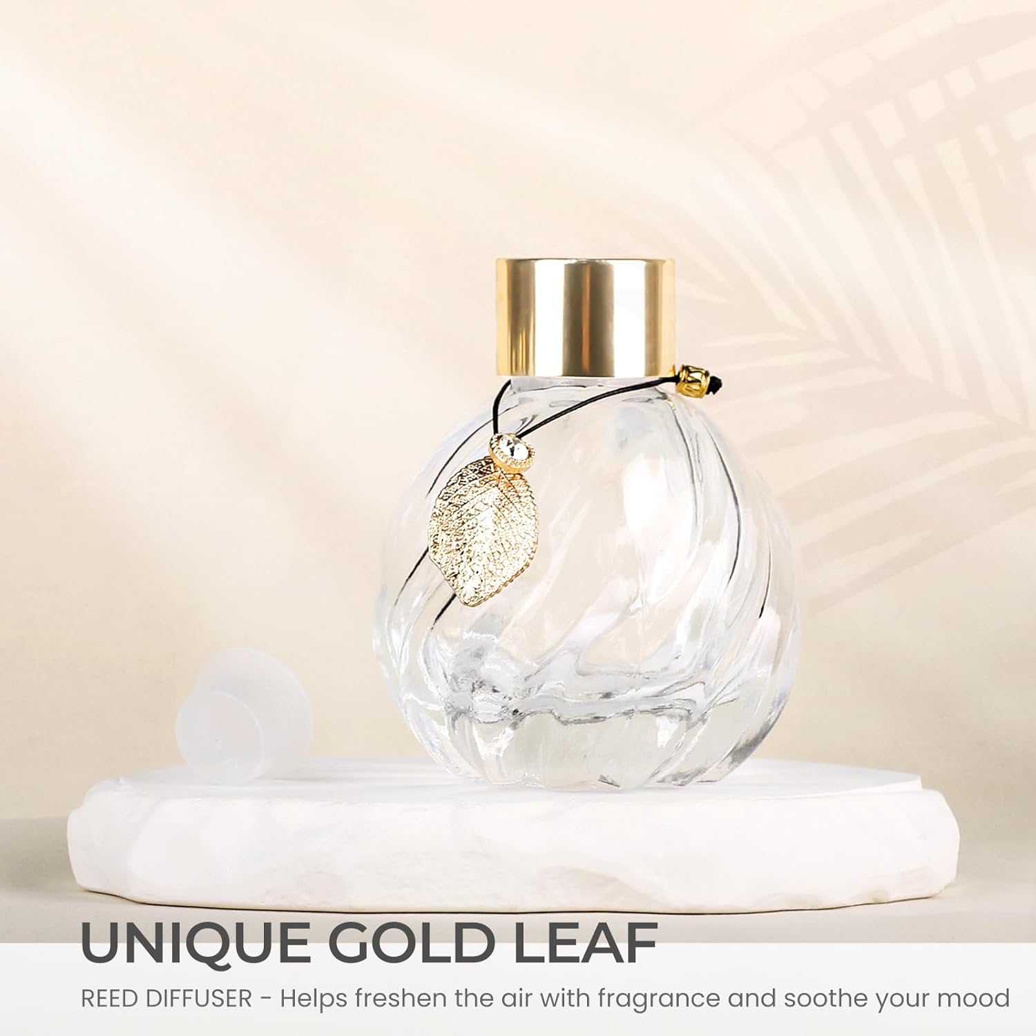 TRIFOLIC 8Pcs Reed Diffuser Set with Golden Decor