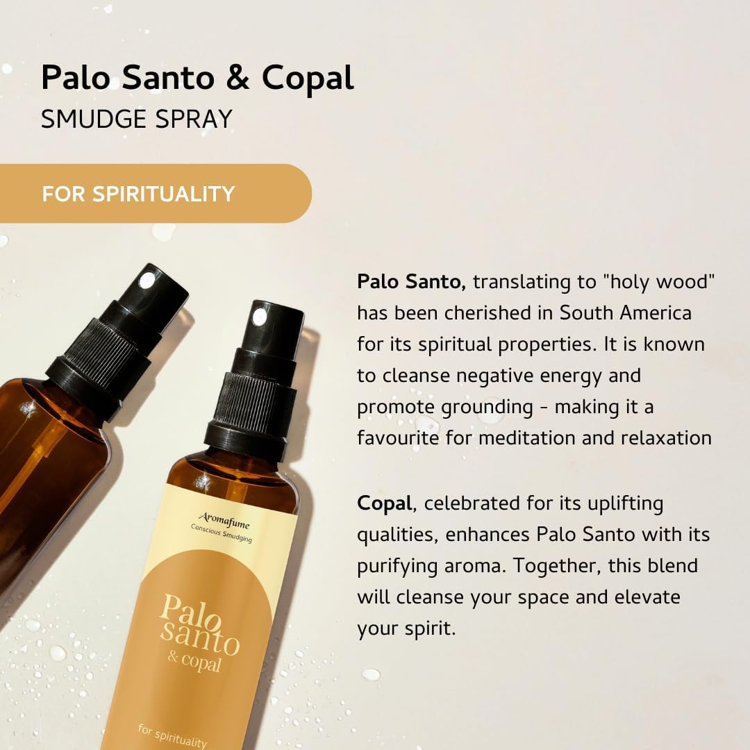 Palo Santo Copal Smudge Spray by Aromafume 100ml