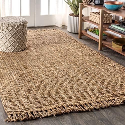 Jonathan Y NRF103A-4 Hand Woven Jute Area Rug with Fringe