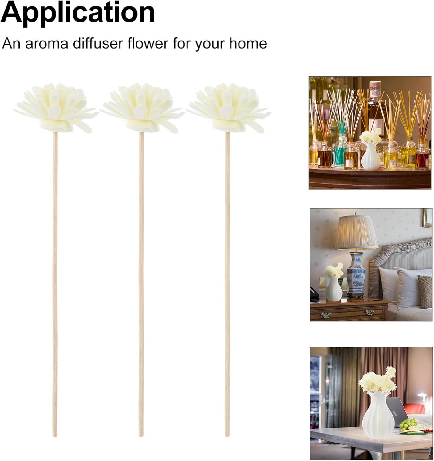 Lurrose 30pcs Flower Reed Diffuser Sticks Set