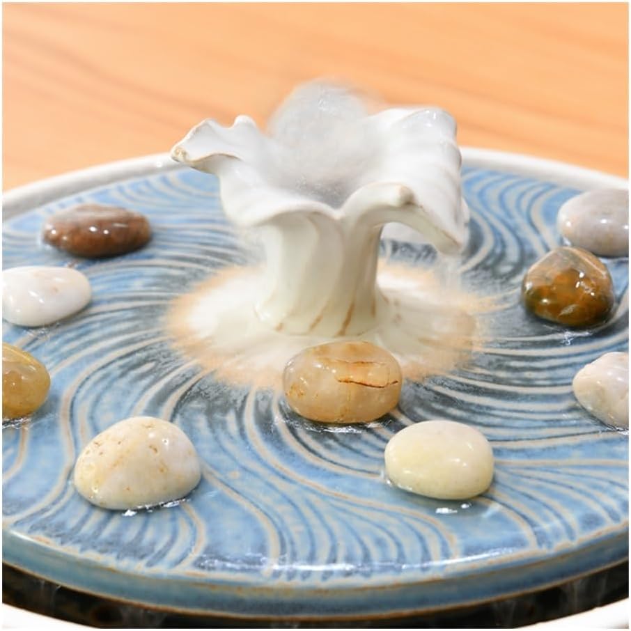 Modern Ceramic Desktop Fountain - Minimalist Zen Waterfall Decor