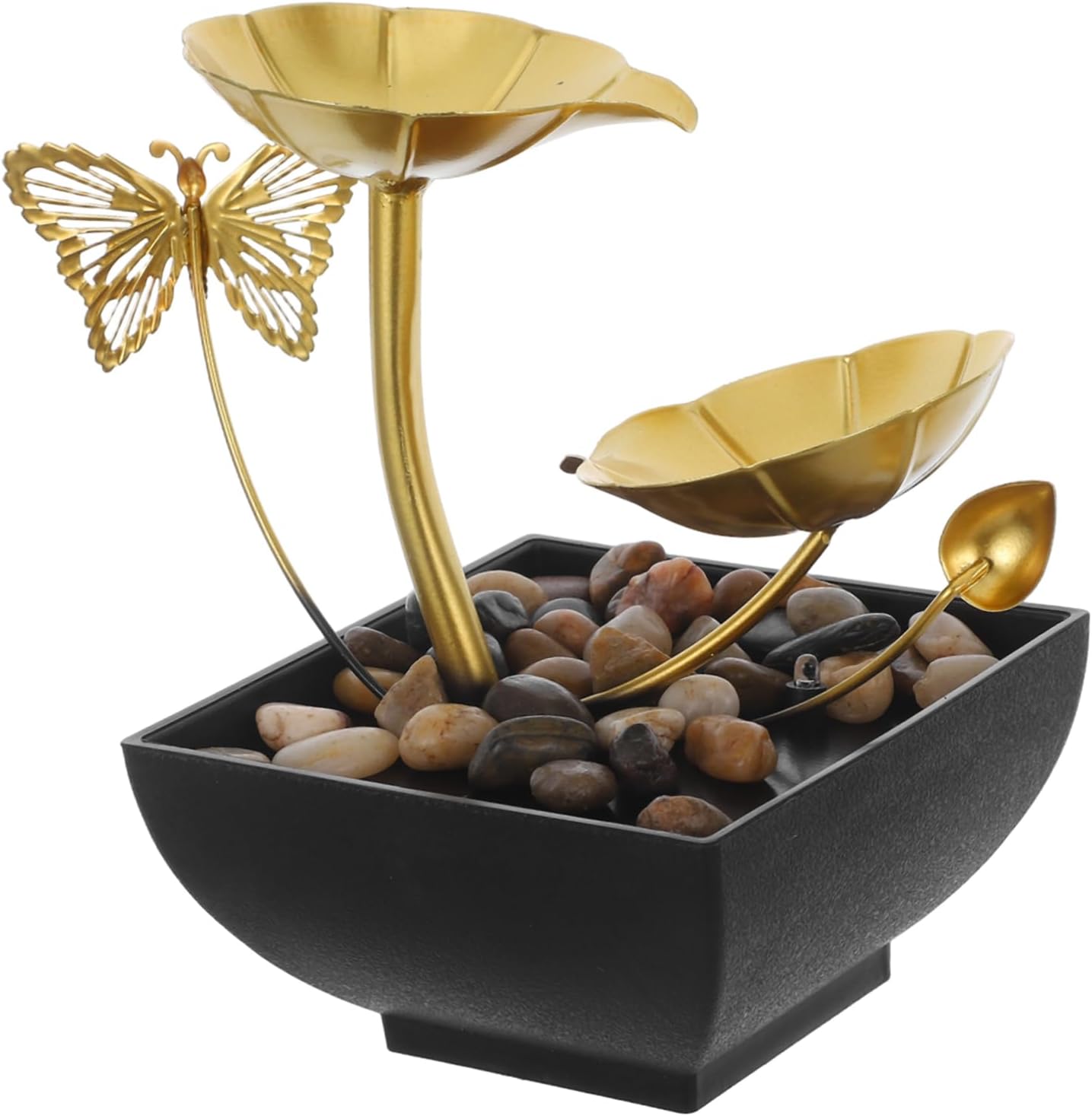 Luxshiny USB Powered Tabletop Waterfall Leaf Fountain for Home Decor