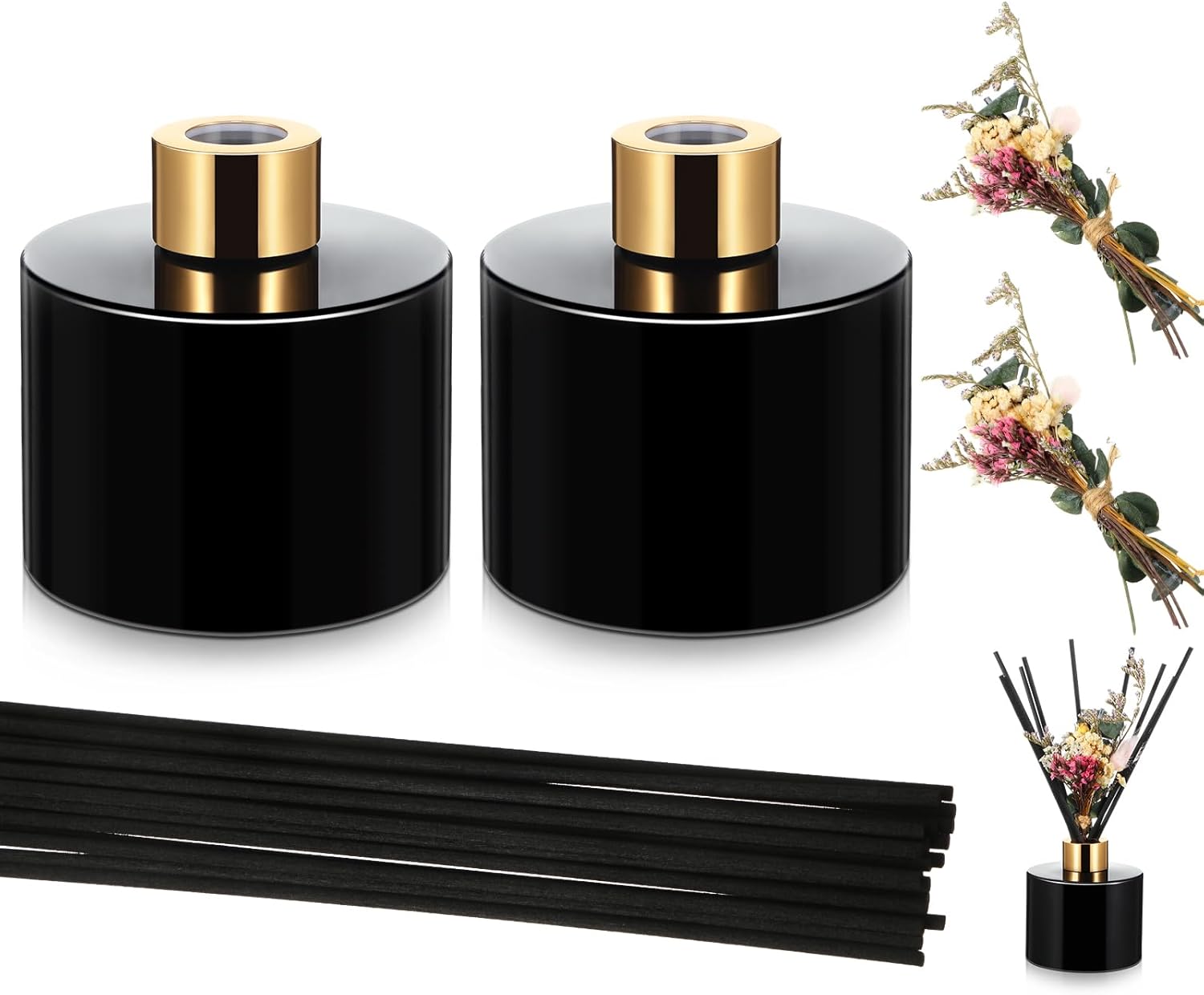 Rtteri 2 Reed Diffuser Sets with 5oz Bottles and Sticks - Home Bathroom Fragrance