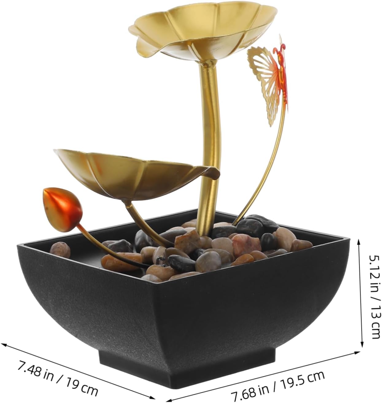 LIFKICH Indoor Waterfall Tabletop Fountain with Leaf Design