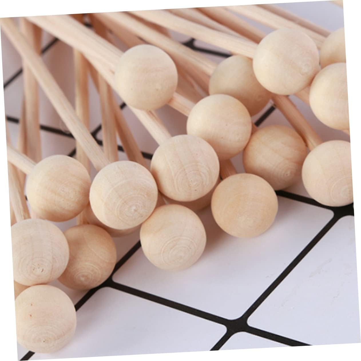 Zerodeko 10pcs Natural Rattan Diffuser Sticks with Wooden Bead Reeds for Home Fragrance