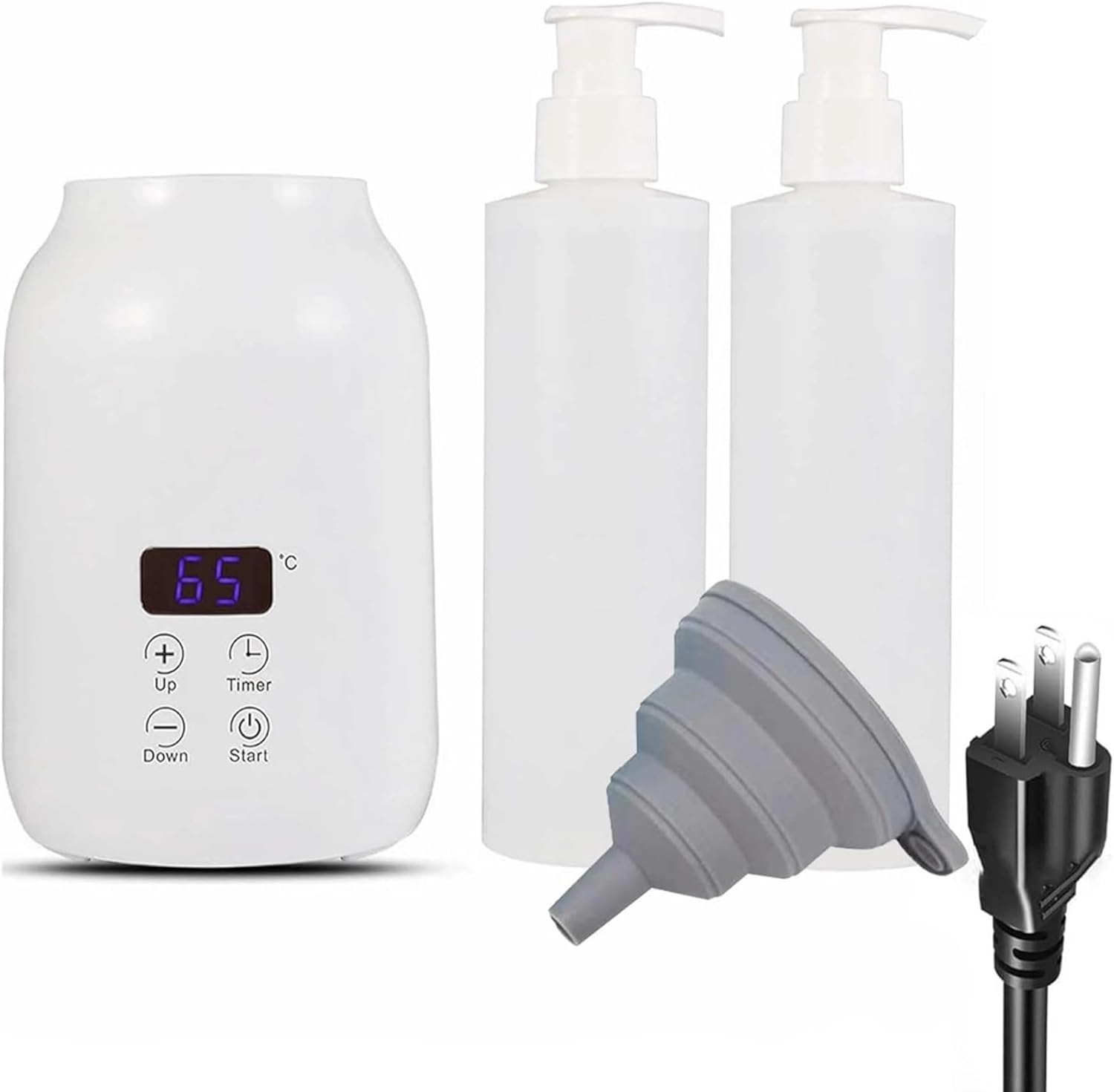 Massage Oil Warmer with 2 Bottles and Digital Timer