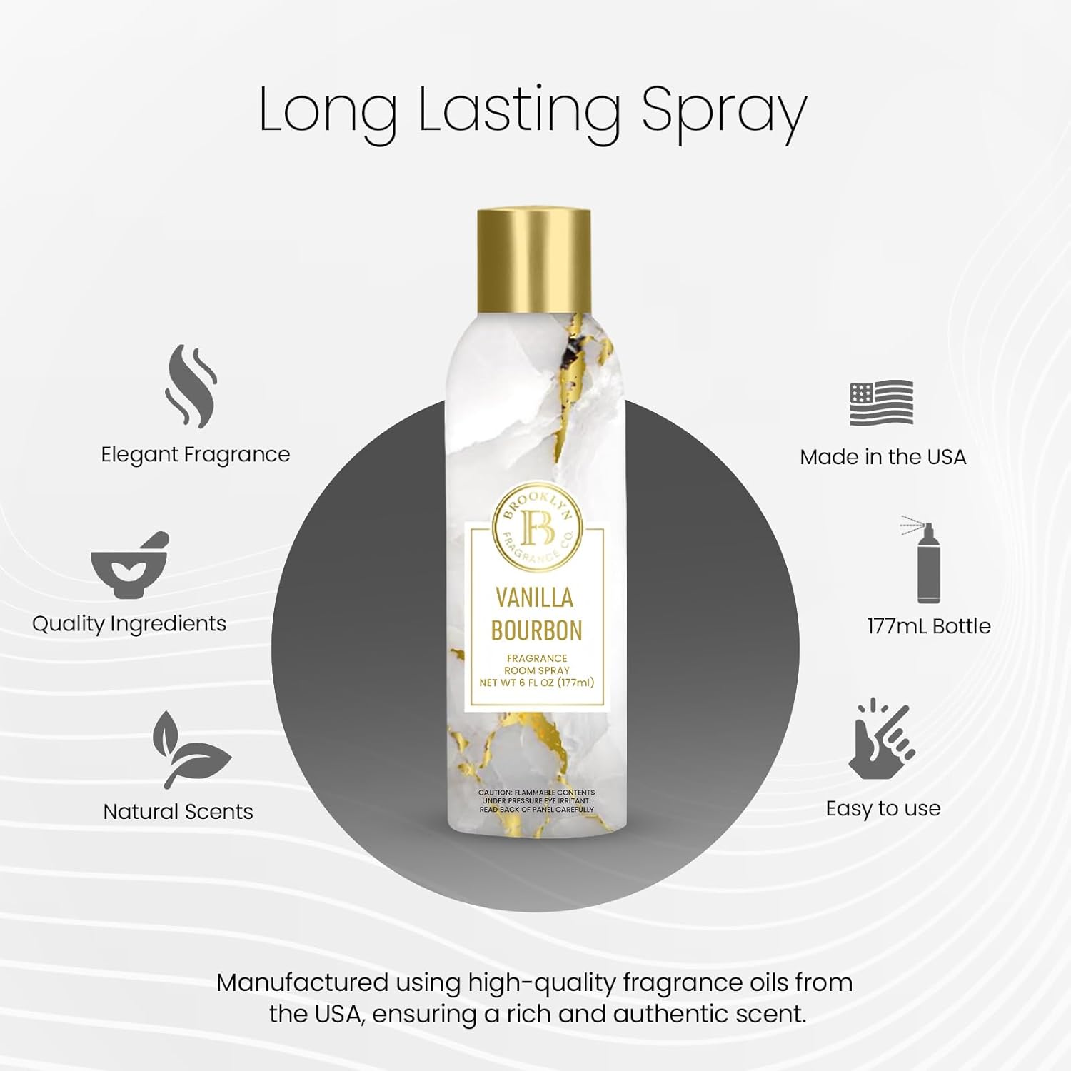 Brooklyn Fragrance Co Marble Room Spray - Vanilla Bourbon 6 Fl Oz