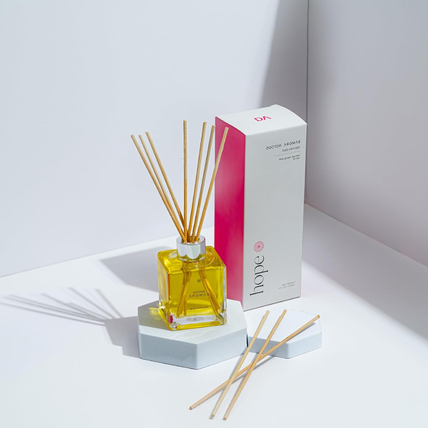 Doctor Aromas Essential Oil Reed Diffuser Set - Fresh Scent for Home and Bathroom