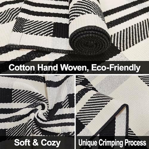 3x5 Buffalo Plaid Rug Cotton Woven Checkered Doormat