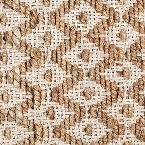 Ramanta Home Jute Cotton Rug 2x3 Feet Diamond Design