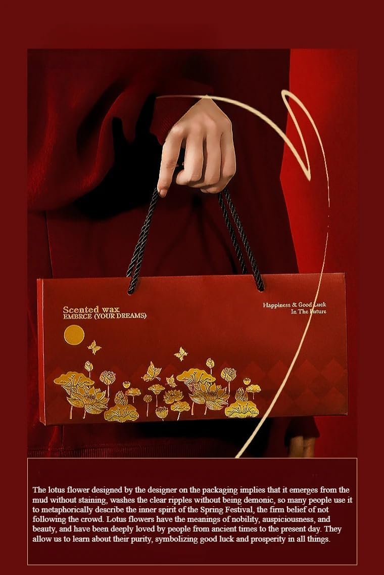 Red Solid Fragrance Wax Pieces Dried Flower Gift Set