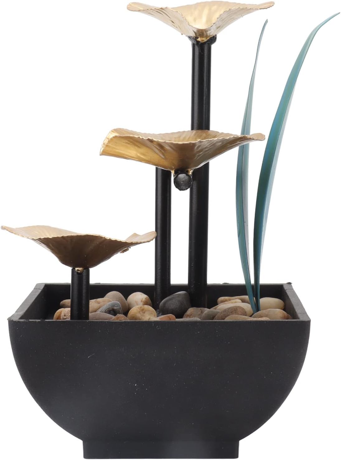 3 Tier Waterfall Tabletop Fountain with Pump and USB Power Supply