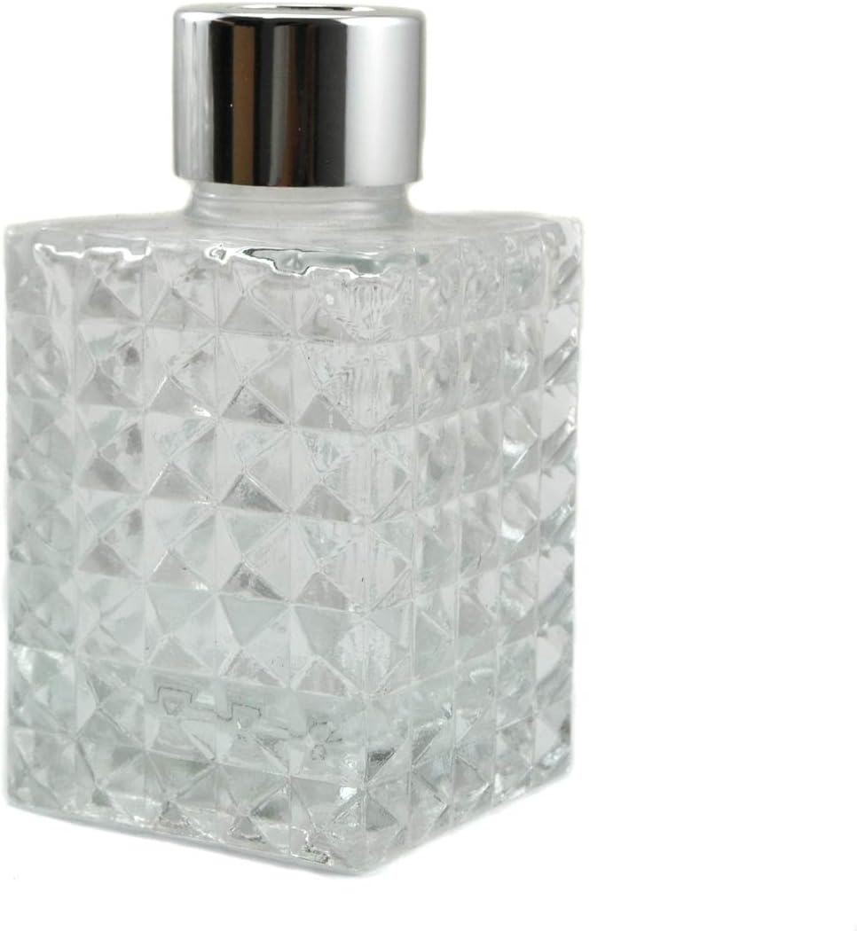 Set of 4 Diamond Embossed Glass Diffuser Bottles 100ml