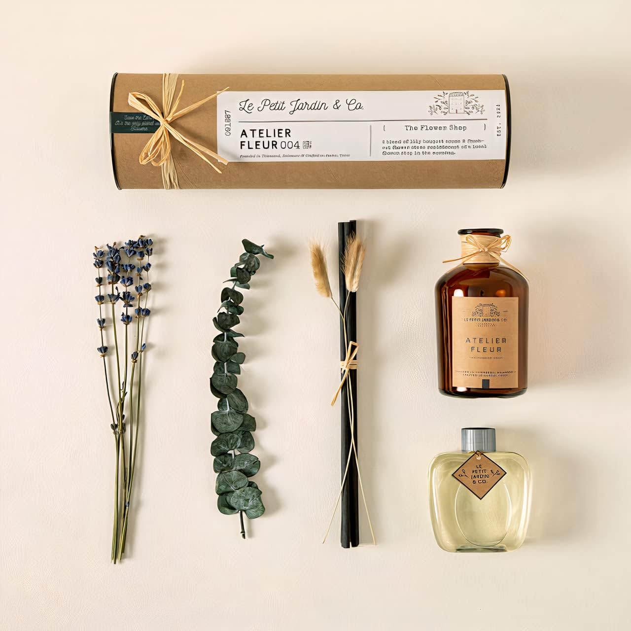 Le Petit Jardin Co Reed Diffuser Set with Real Dried Flowers