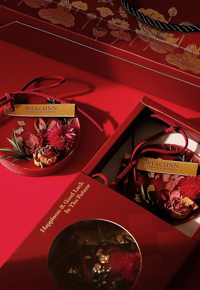 Red Solid Fragrance Wax Pieces Dried Flower Gift Set