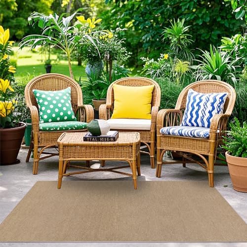 SHACOS Easy Jute 3x5 ft Washable Area Rug - Neutral Beige