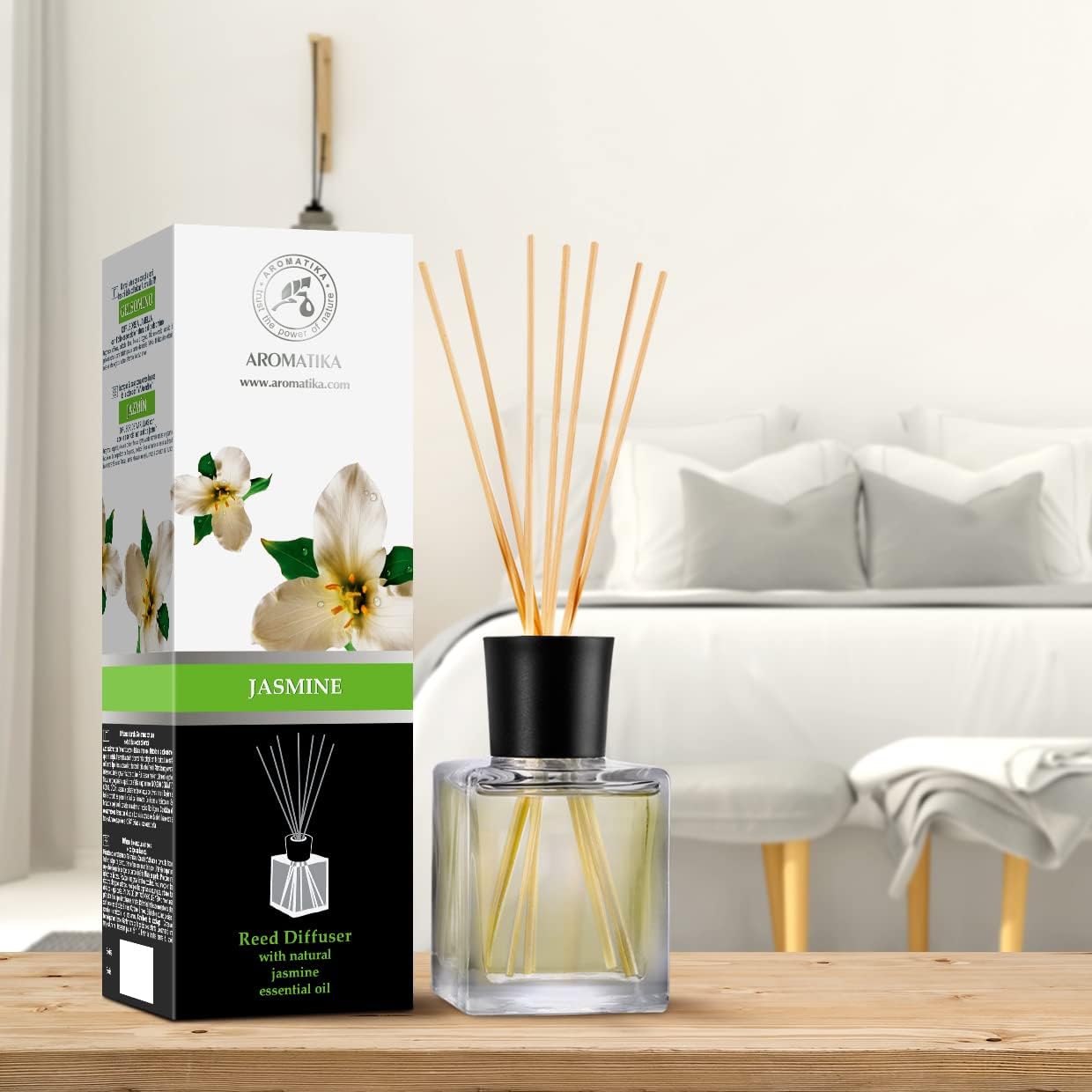Jasmine Reed Diffuser with Natural Essential Oil 17 Fl Oz