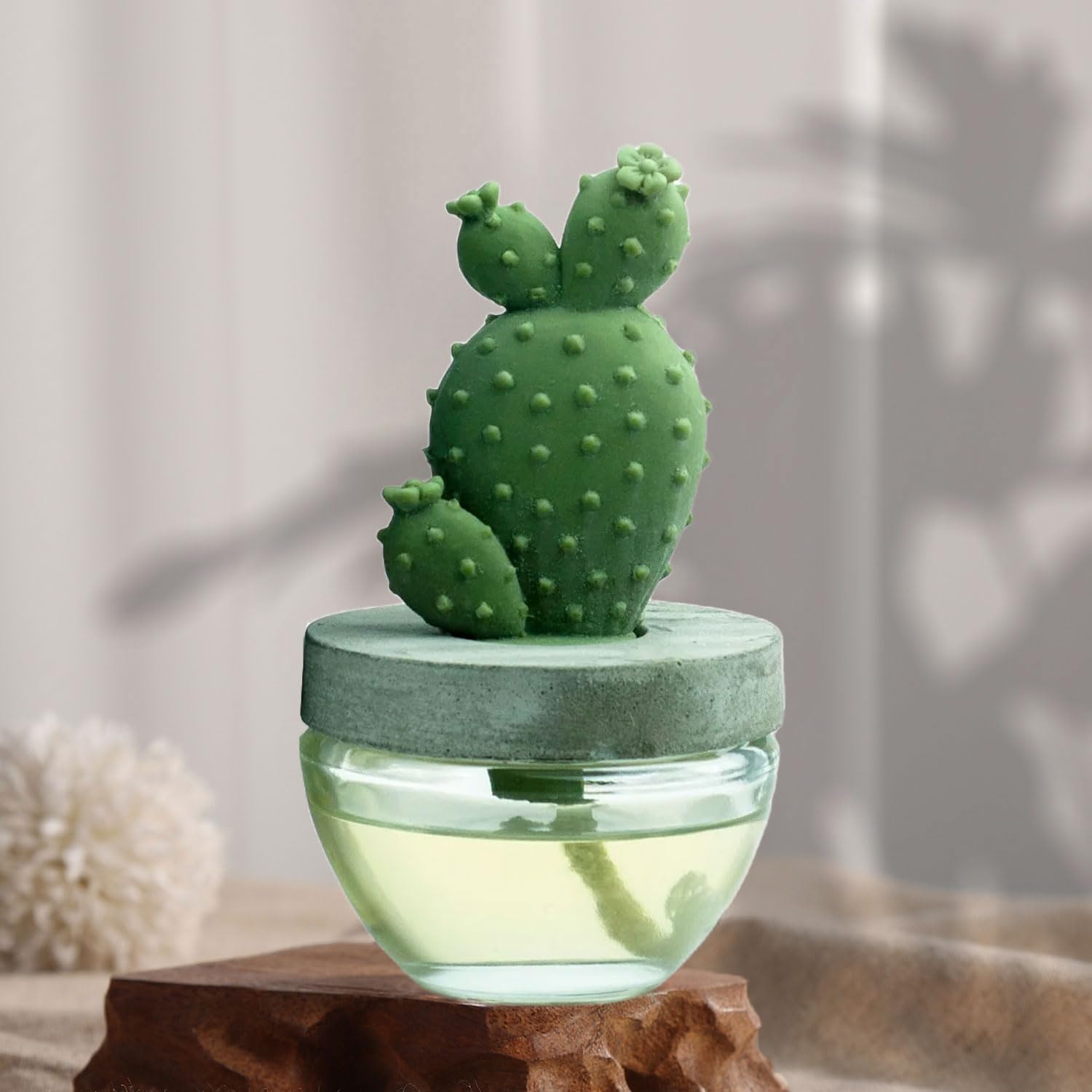 Pretty Valley Home Reed Diffuser Set - White Flower Gypsum Cactus Fragrance 338 fl oz