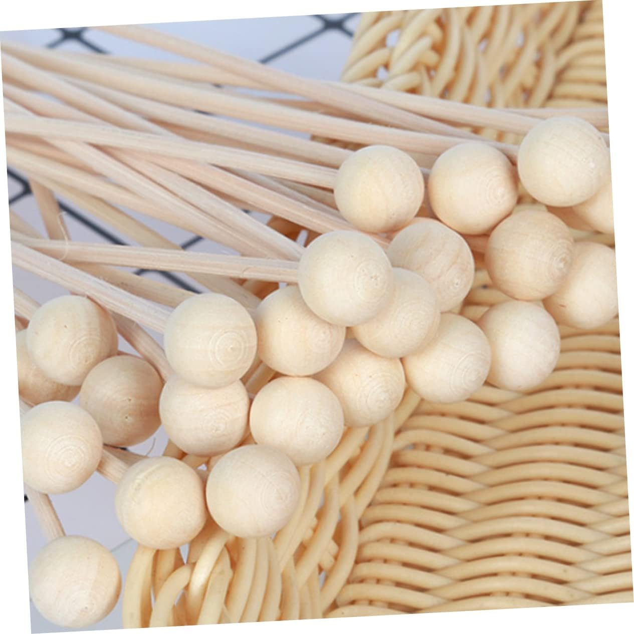 GLEAVI 10Pcs Natural Rattan Scent Sticks with Wooden Beads for Diffusers
