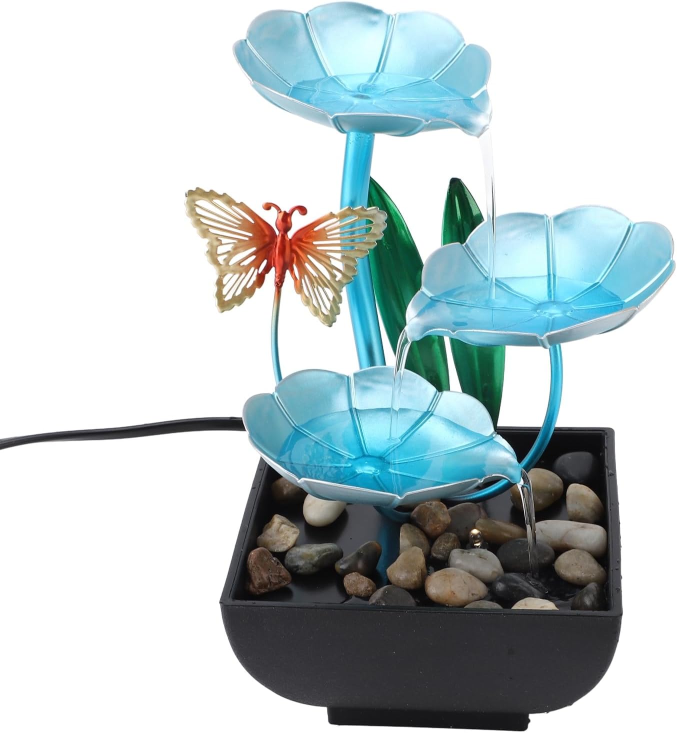 Tabletop Fountain with LED Light and USB Power
