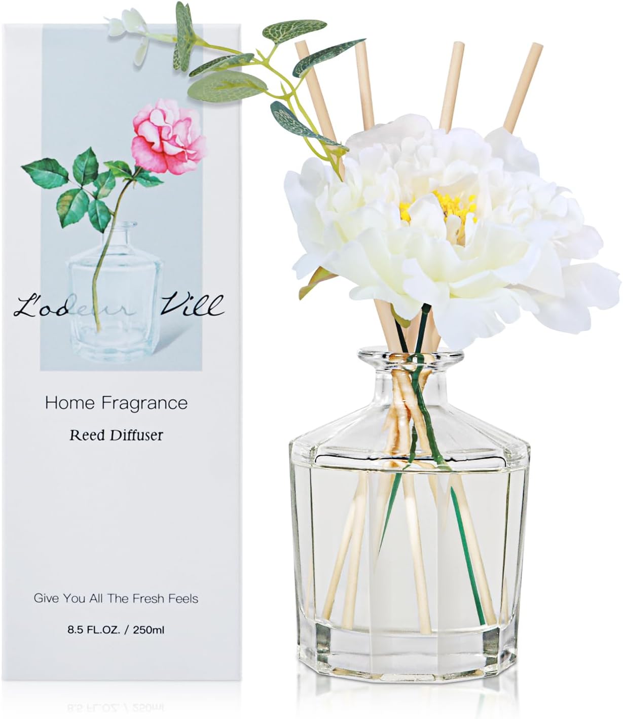 Gardenia Reed Diffuser Set with 10 Sticks