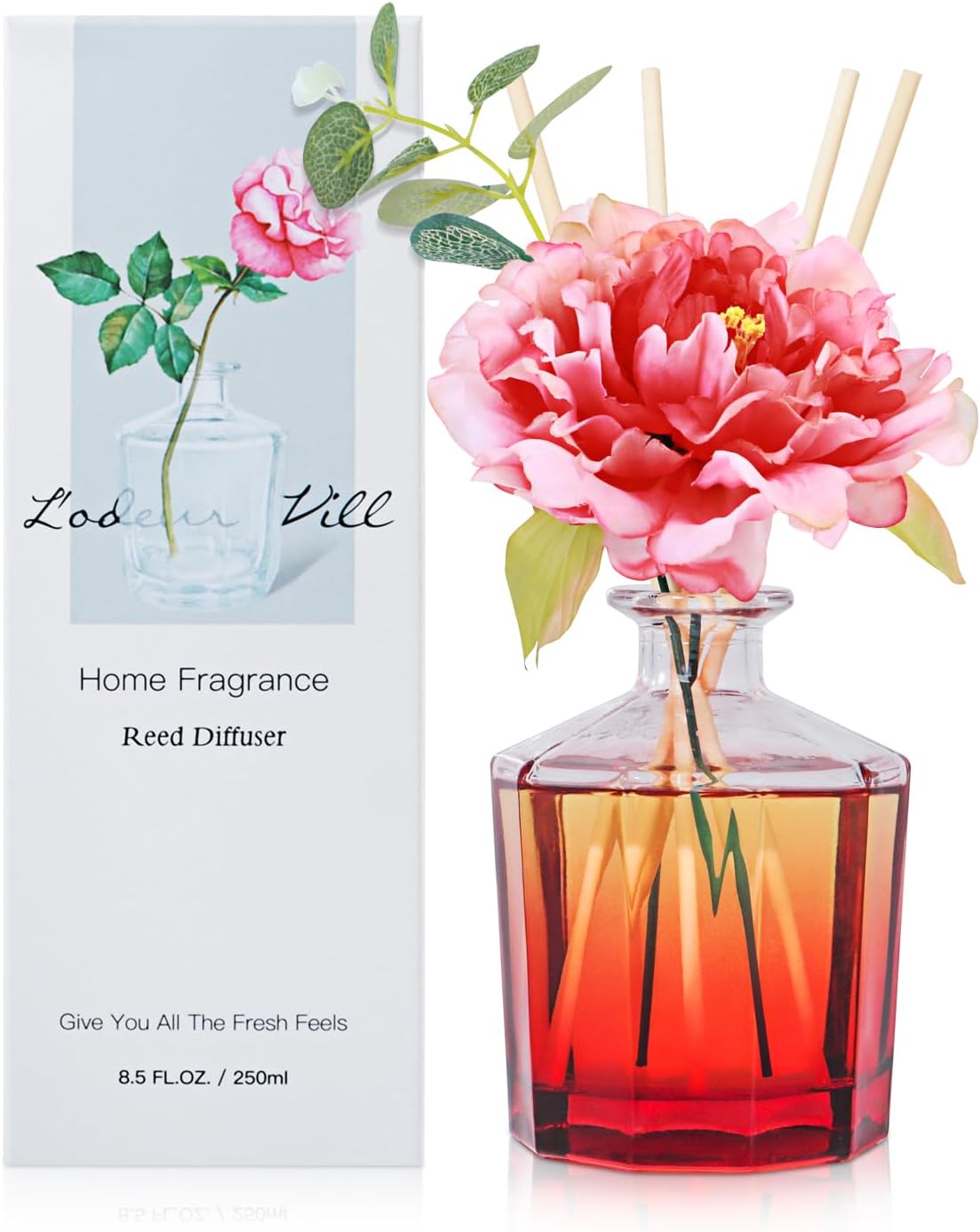 Jasmine Lily Reed Diffuser Set 85 Oz 10 Sticks for Home Rooms