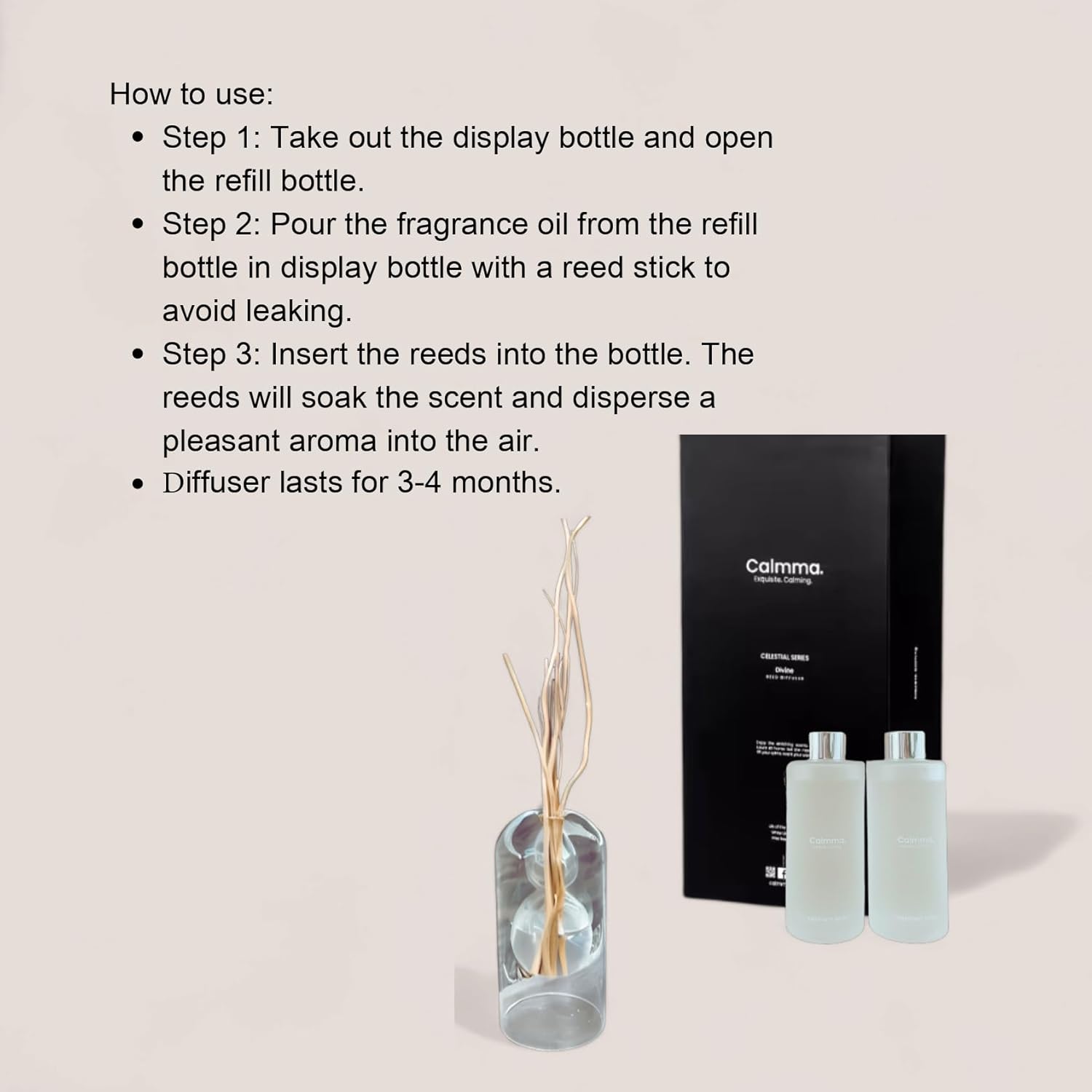 Ethereal Reed Diffuser Set with 2 Refills 6OZ