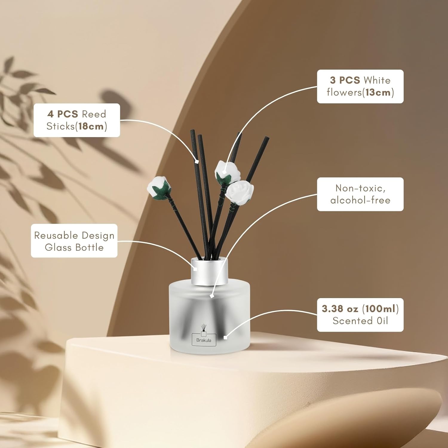Brakula Reed Diffuser Set - Fresh Linen Scent