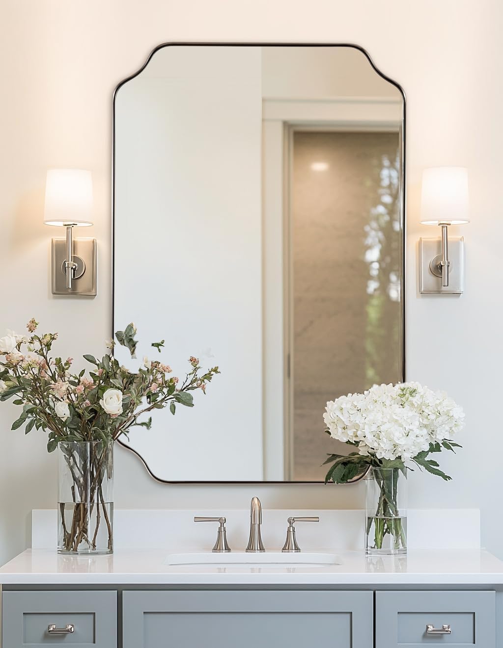 Andy Star 30x40 Inch Brushed Nickel Mirror