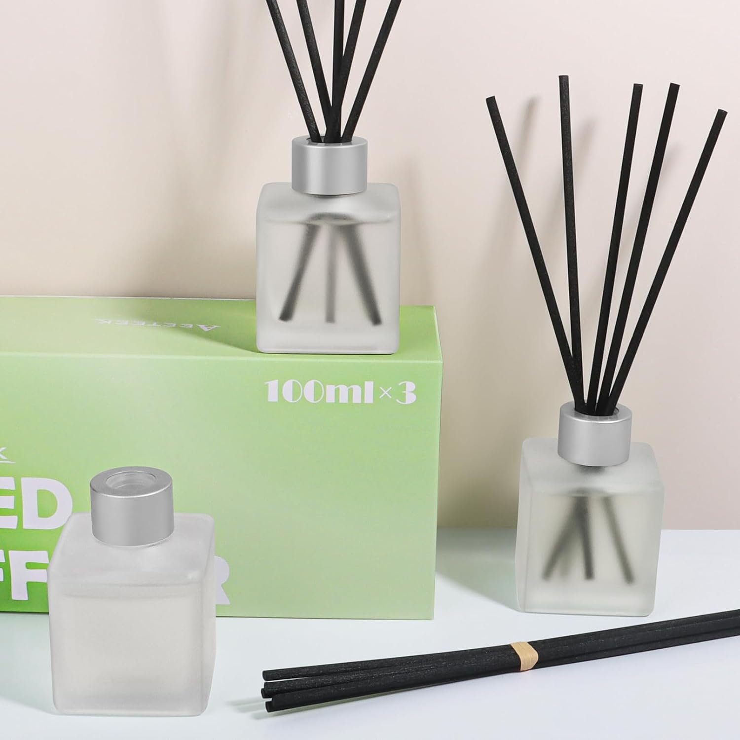 Aeeteek Reed Diffuser Set of 3 with Fragrance Oil