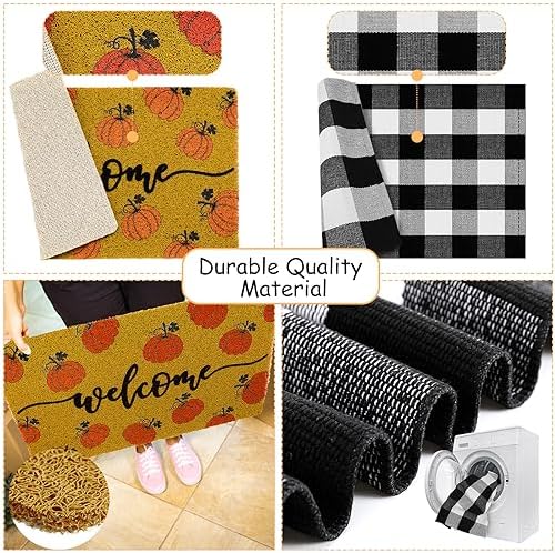 Fabbay 2 Pcs Fall Welcome Mat Halloween Decor
