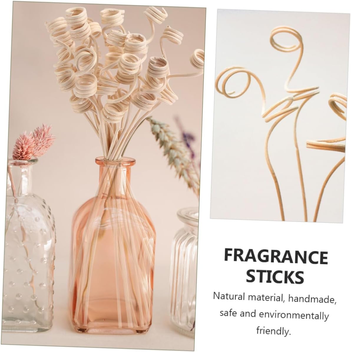 Wakauto 12-Piece Natural Aroma Diffuser Sticks Set for Home Fragrance and Bedroom Decoration