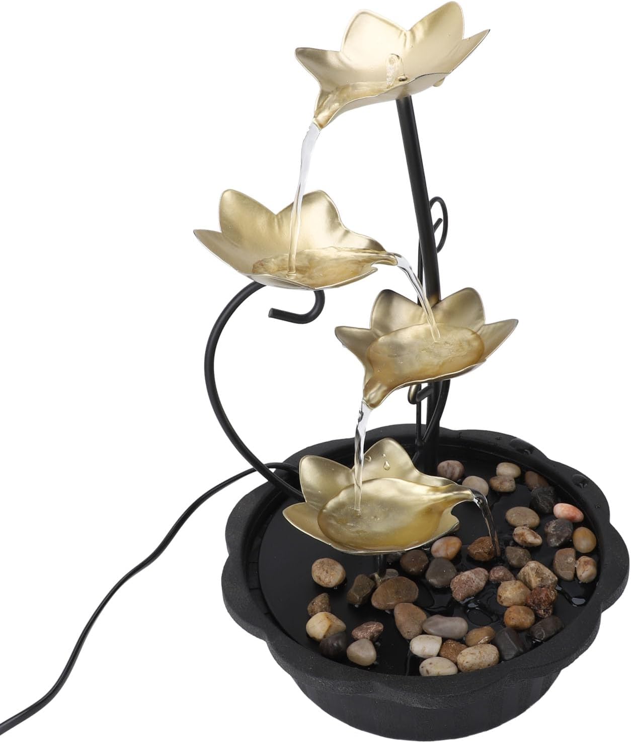 Flowing Water LED Tabletop Fountain Quiet USB Light Decor