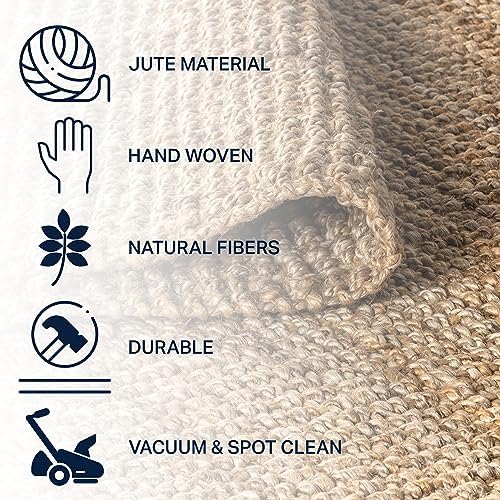 Jonathan Y NRF103A-4 Hand Woven Jute Area Rug with Fringe