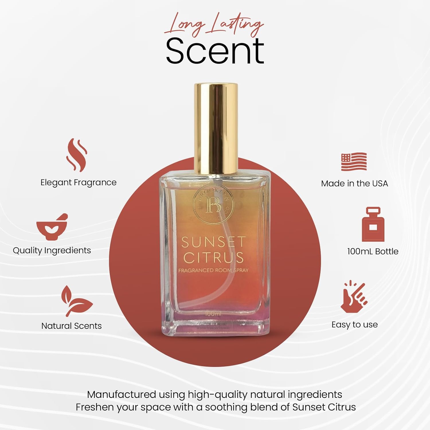 Brooklyn Fragrance Co Watercolor Ombre Room Spray - Premium Sunset Citrus