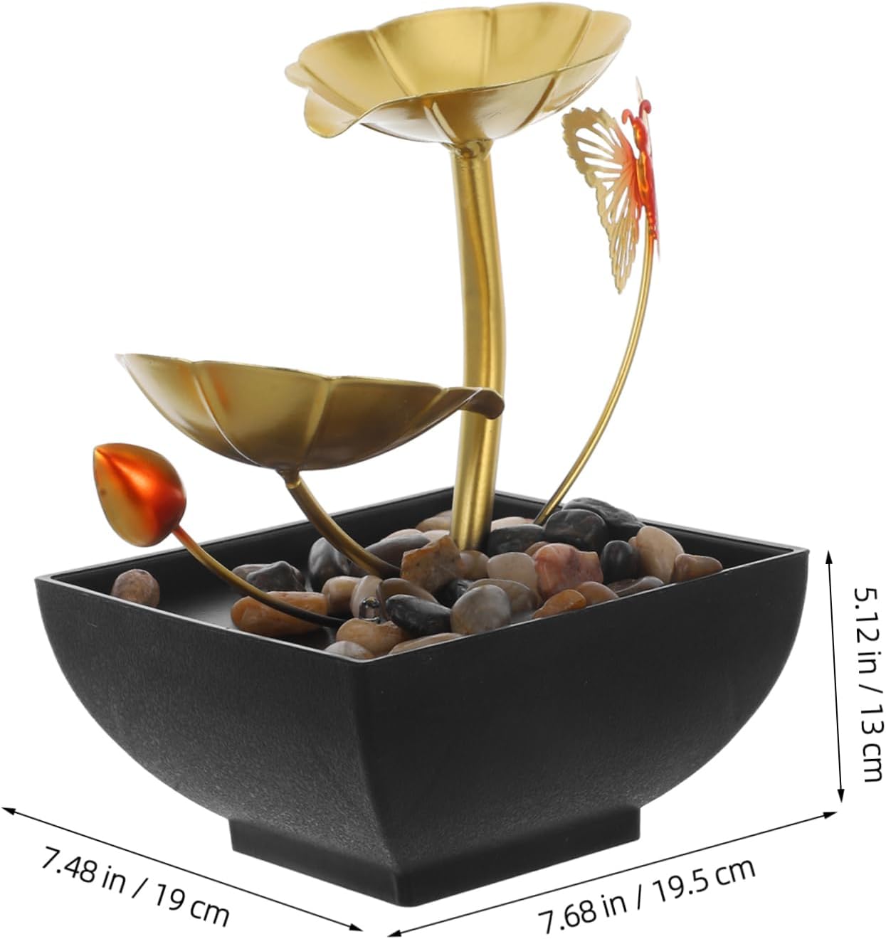 Luxshiny USB Powered Tabletop Waterfall Leaf Fountain for Home Decor