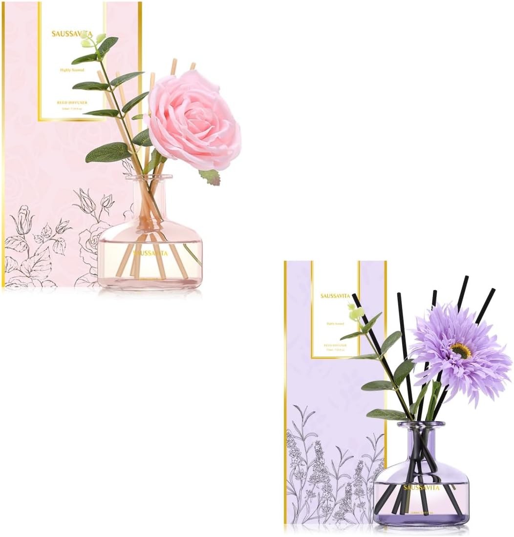 Saussavita Reed Diffusers Set 710 Oz Pink Rose and Lavender