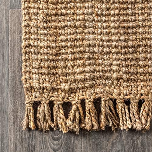 Jonathan Y NRF103A-4 Hand Woven Jute Area Rug with Fringe