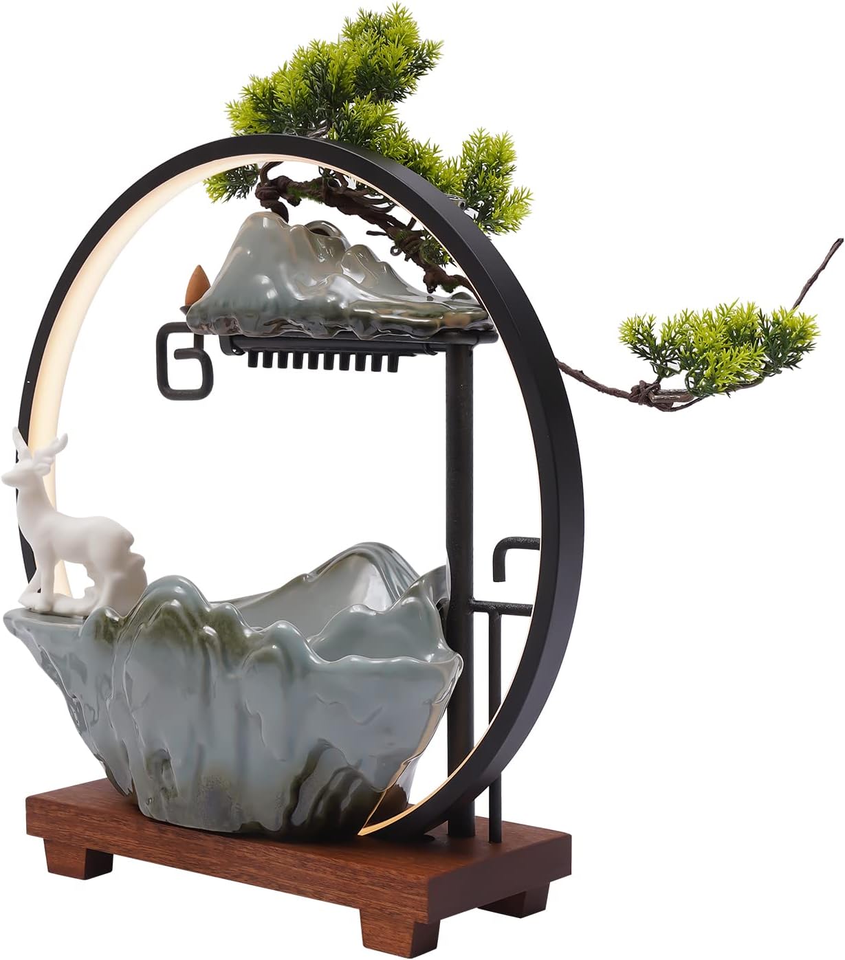 AOOCHU Indoor Water Fountain with Mist and LED Light