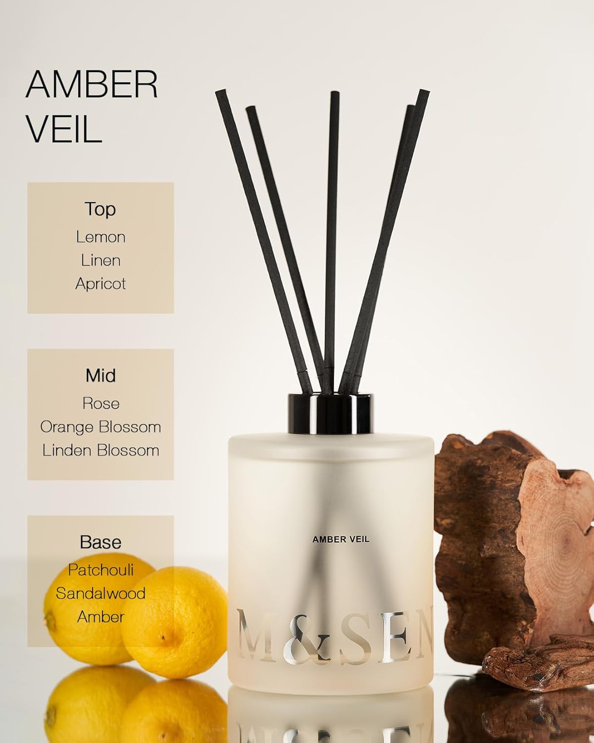 MSENSE Amber Lemon Reed Diffuser Set