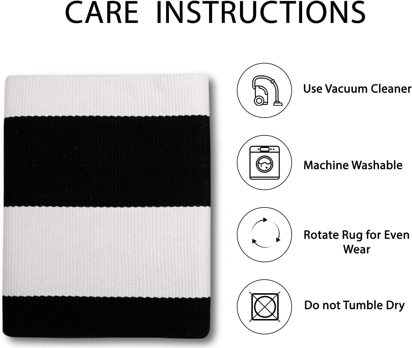 Black and White Striped Rug 236x512 Door Mat