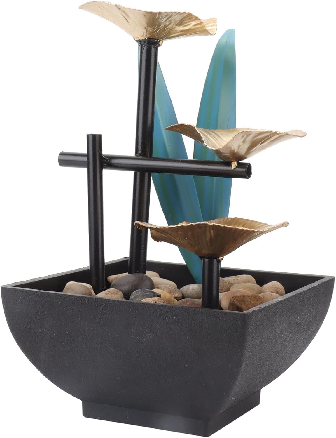 3 Tier Waterfall Tabletop Fountain with Pump and USB Power Supply