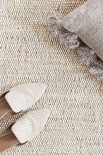 FRELISH DECOR Handwoven Jute Cotton Area Rug 2x3
