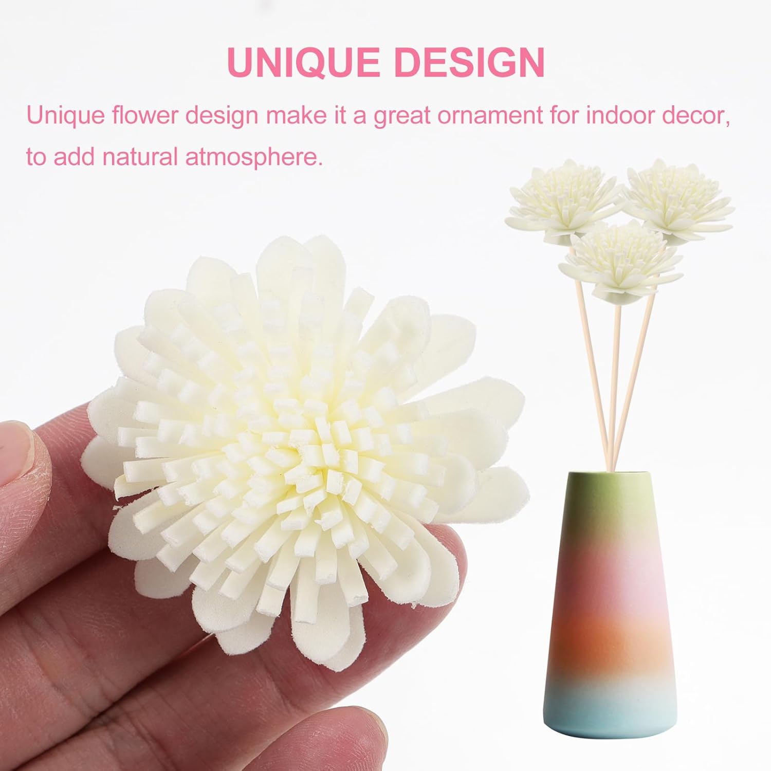 100pcs White Reed Diffuser Flowers Set