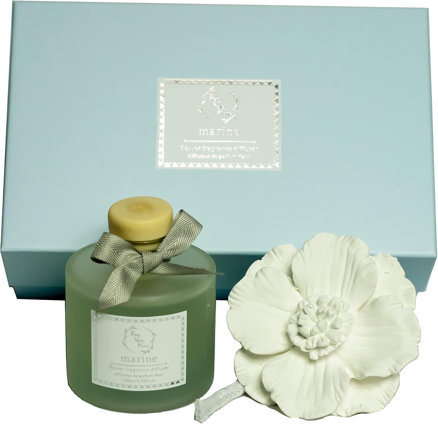 Ceramic Diffuser Flower 120ml Gift Box with Marine Scent