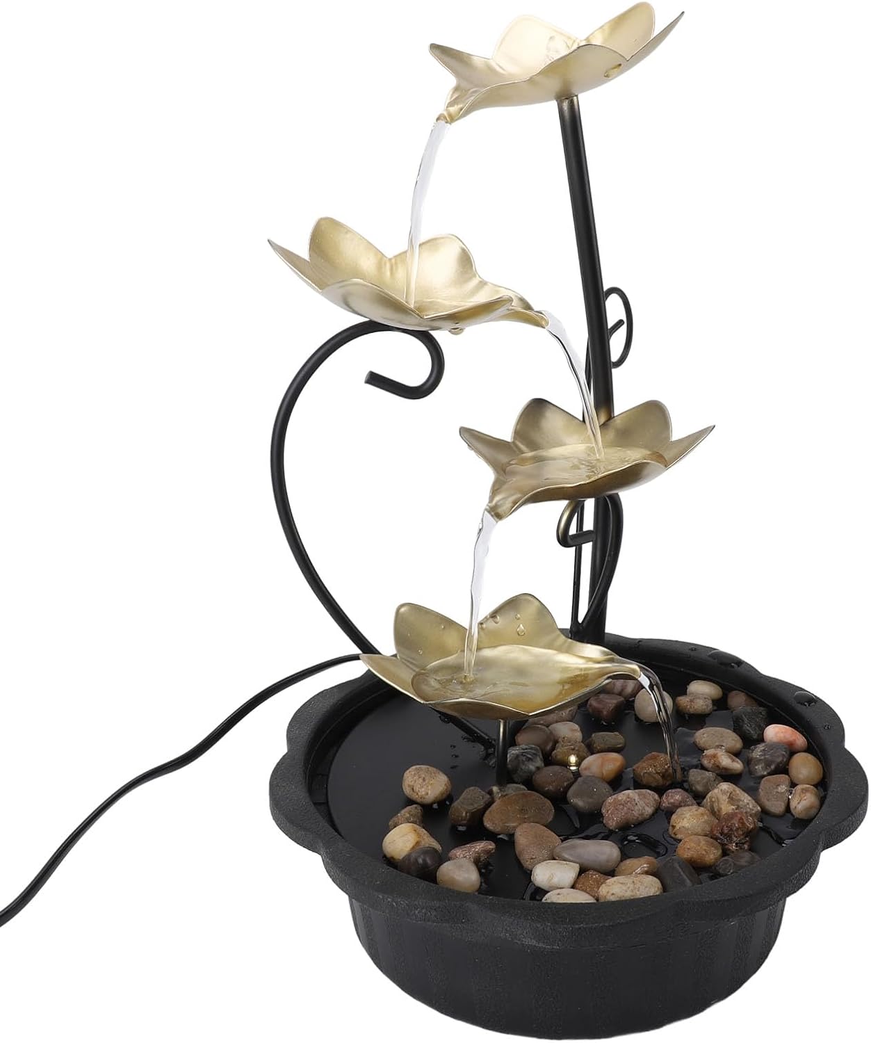 Flowing Water LED Tabletop Fountain Quiet USB Light Decor