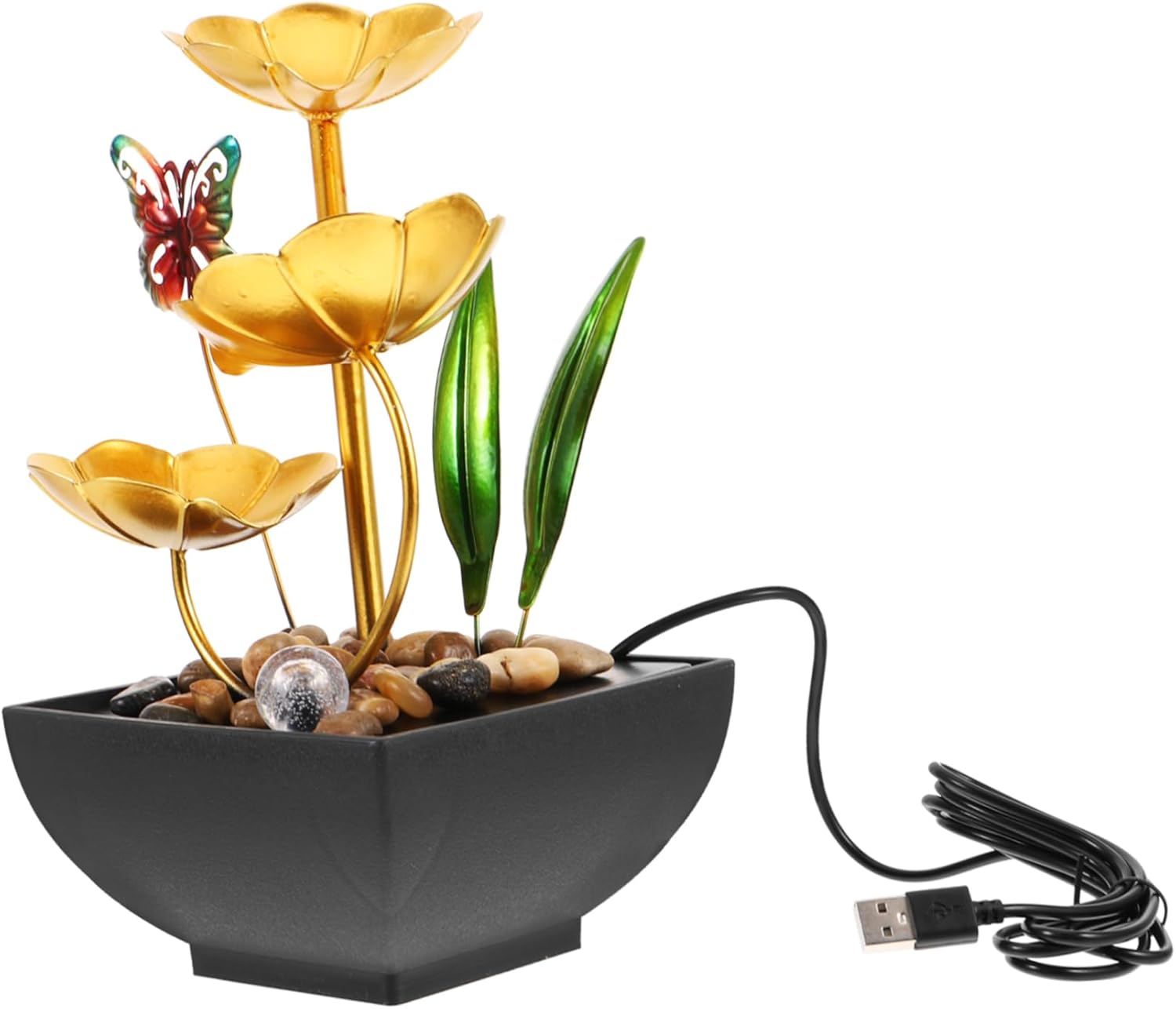 Iron Art 10-Inch Tabletop Water Fountain for Home Office Decor